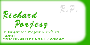 richard porjesz business card